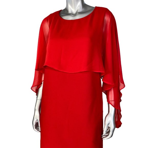 Nanette Lepore Red Riding Hood Chiffon Dress with Pockets 4 - Picture 3 of 9
